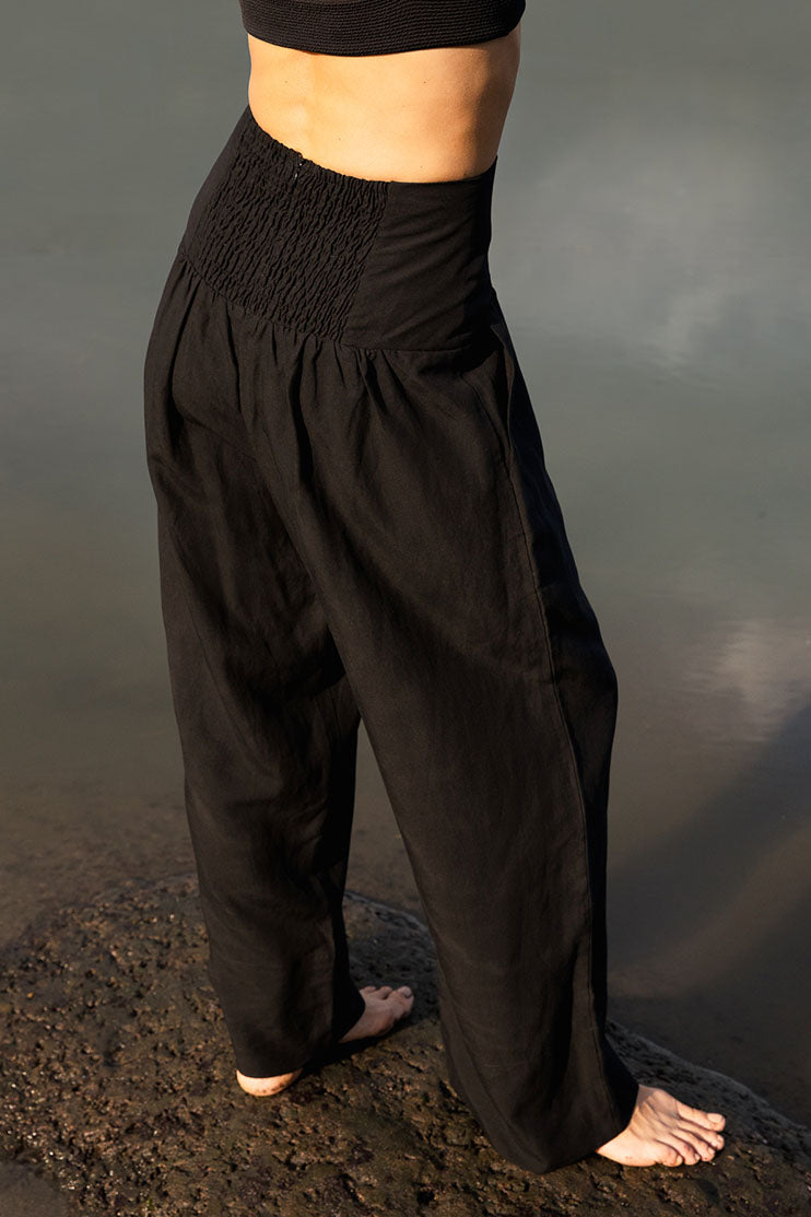 GEORGIA Corseted Maxi Pants - Black (Online Price)