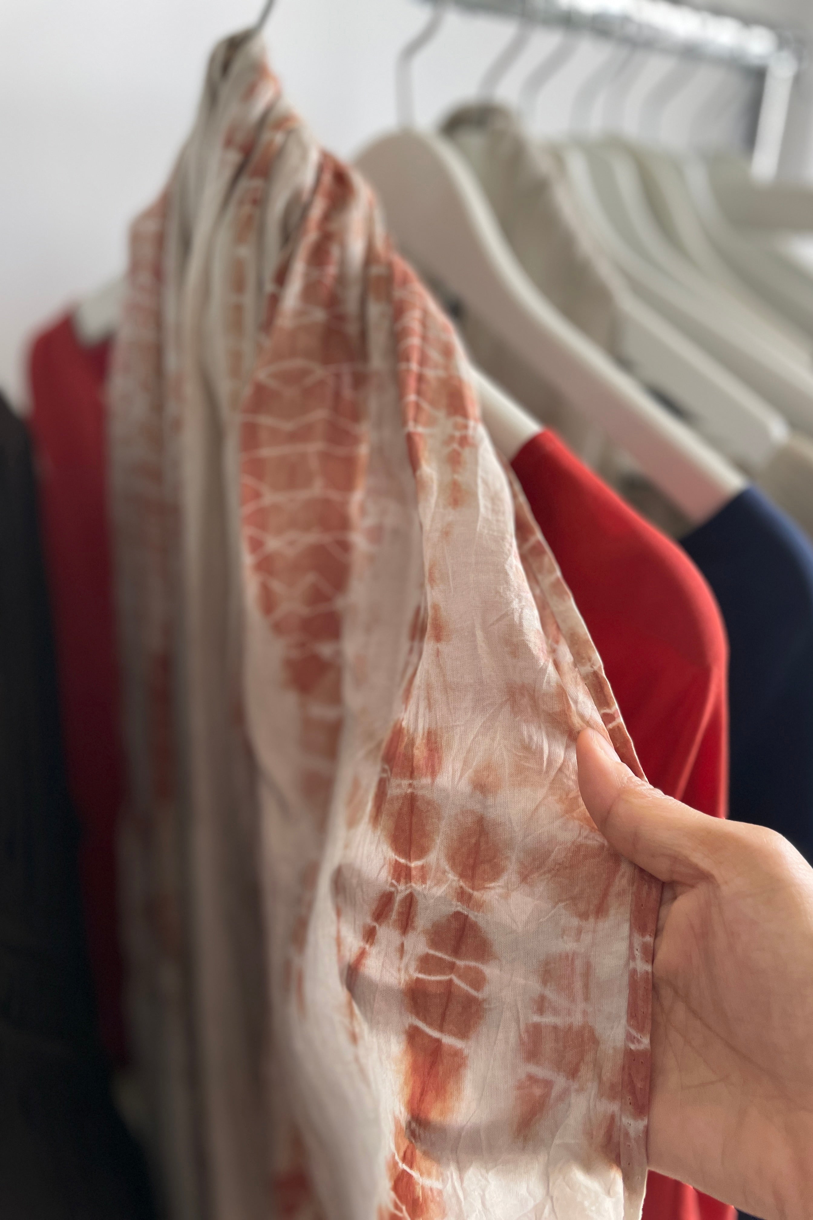 Eco-friendly, artisan naturally-dyed shawl scarf by Su By Hand