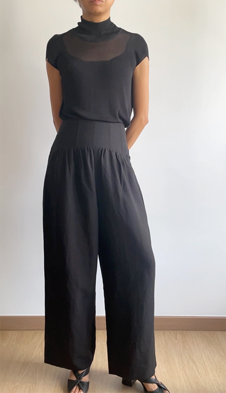 GEORGIA Corseted Maxi Pants - Black (Online Price)