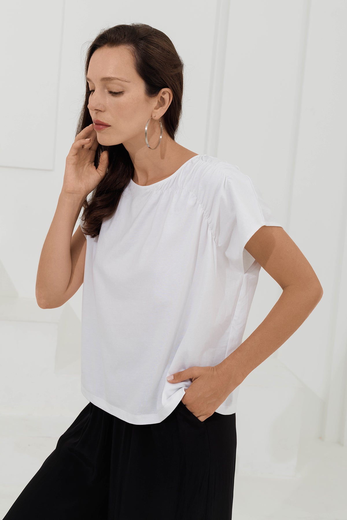 ELENA Cotton T-shirt - Off-white