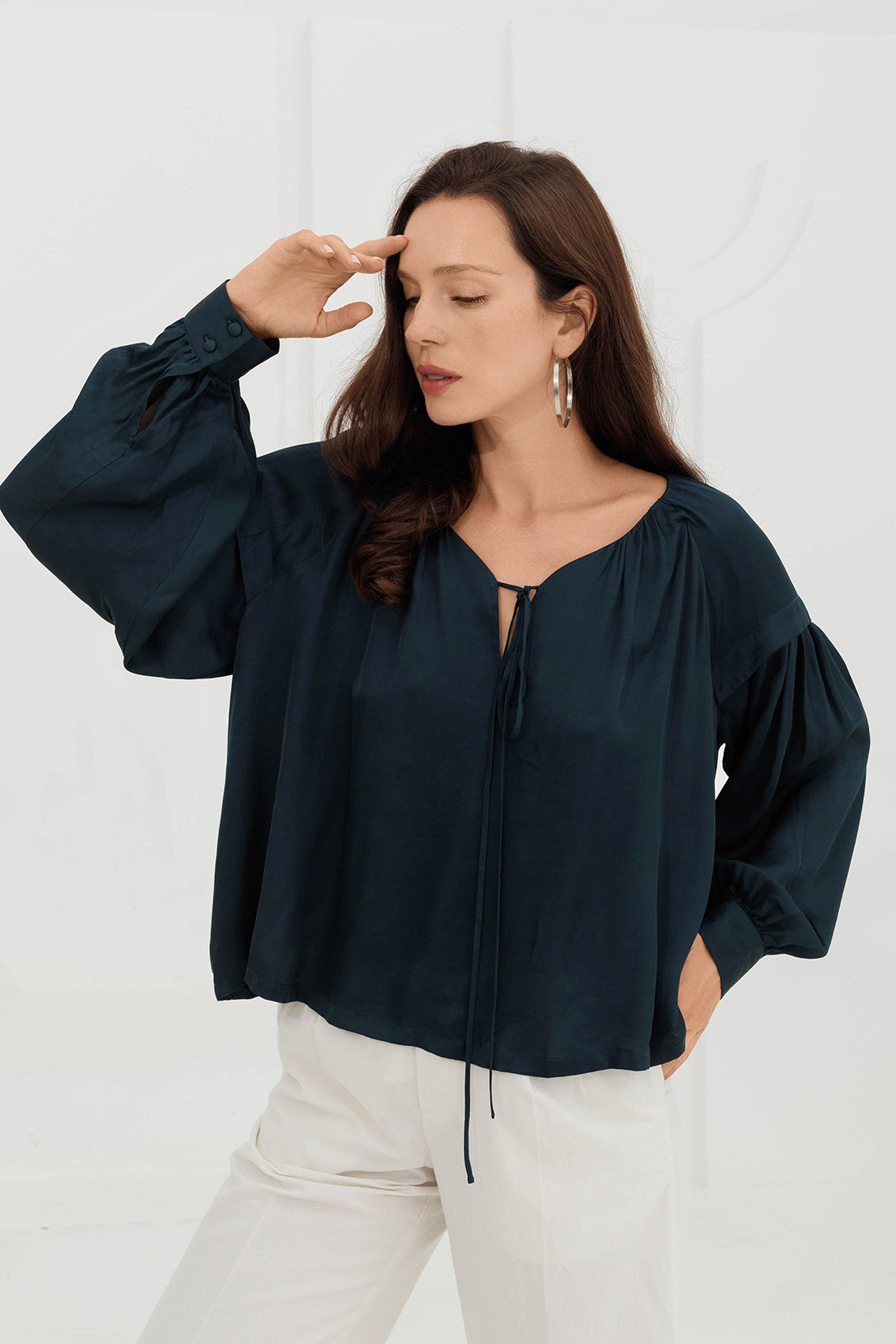 HELENA Vintage Blouse - Indigo (plant-dyed)