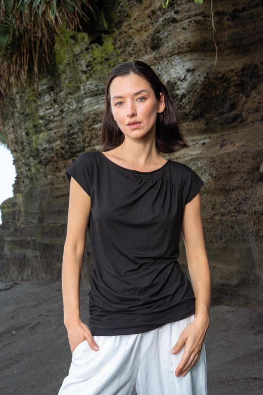 SARAH Jersey Top - Black