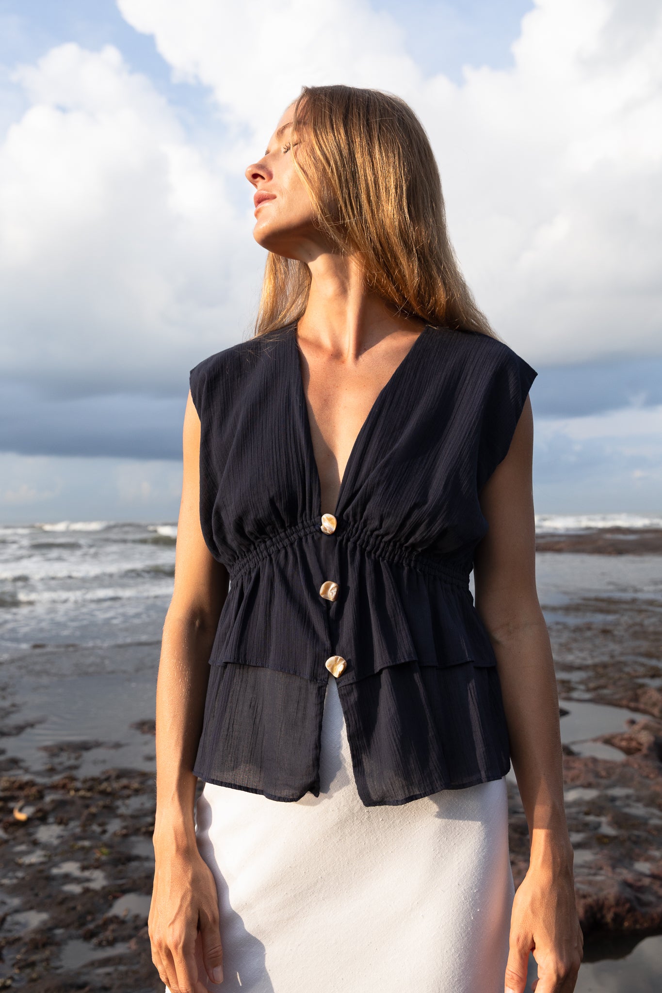 SUZY Organic Cotton Top - Midnight *Pre-order* – Su By Hand