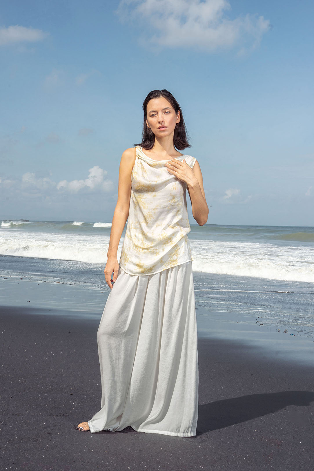 THELMA Top - Daffodil Smoke (plant-dyed)