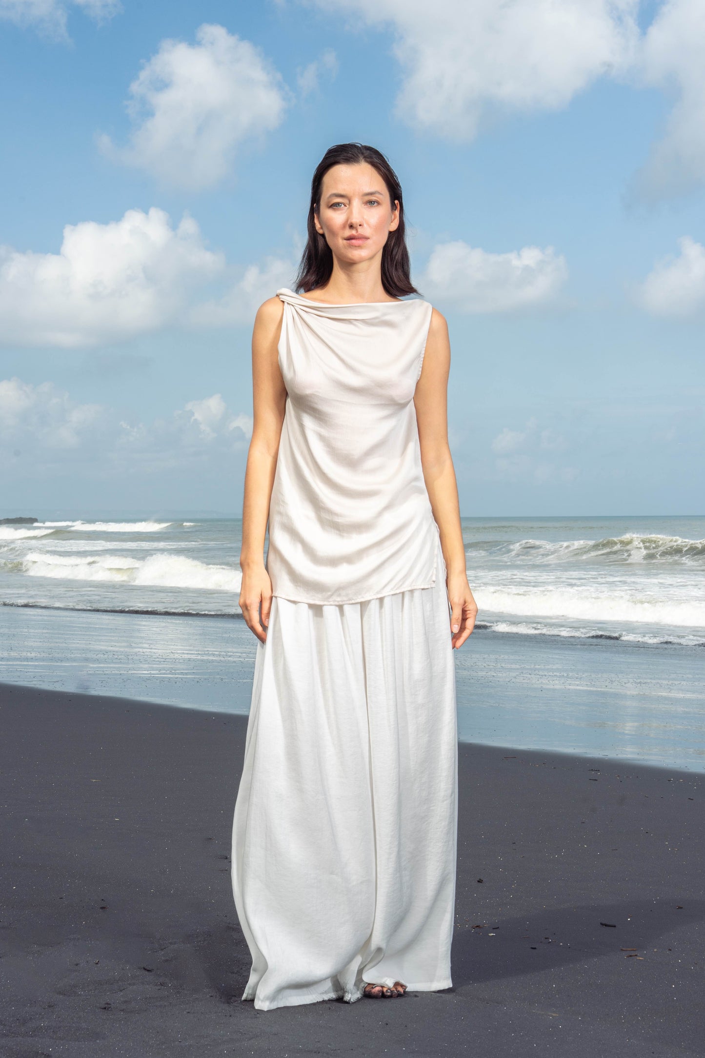 THELMA Draped Top - Cloud