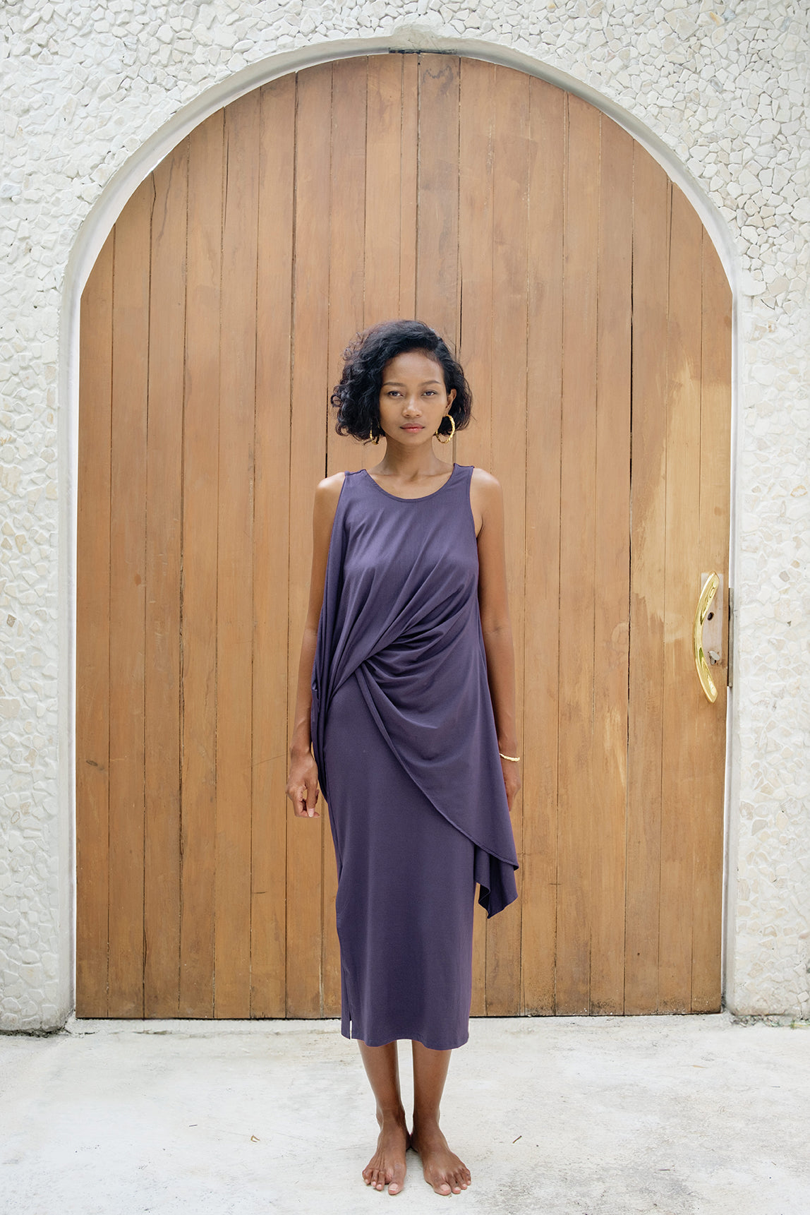 CLEO Reversible Draped Dress Set - Parachute Purple