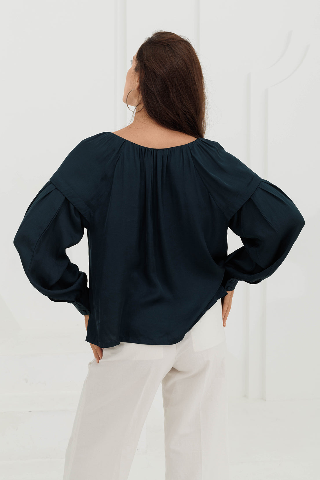 HELENA Vintage Blouse - Indigo (plant-dyed)