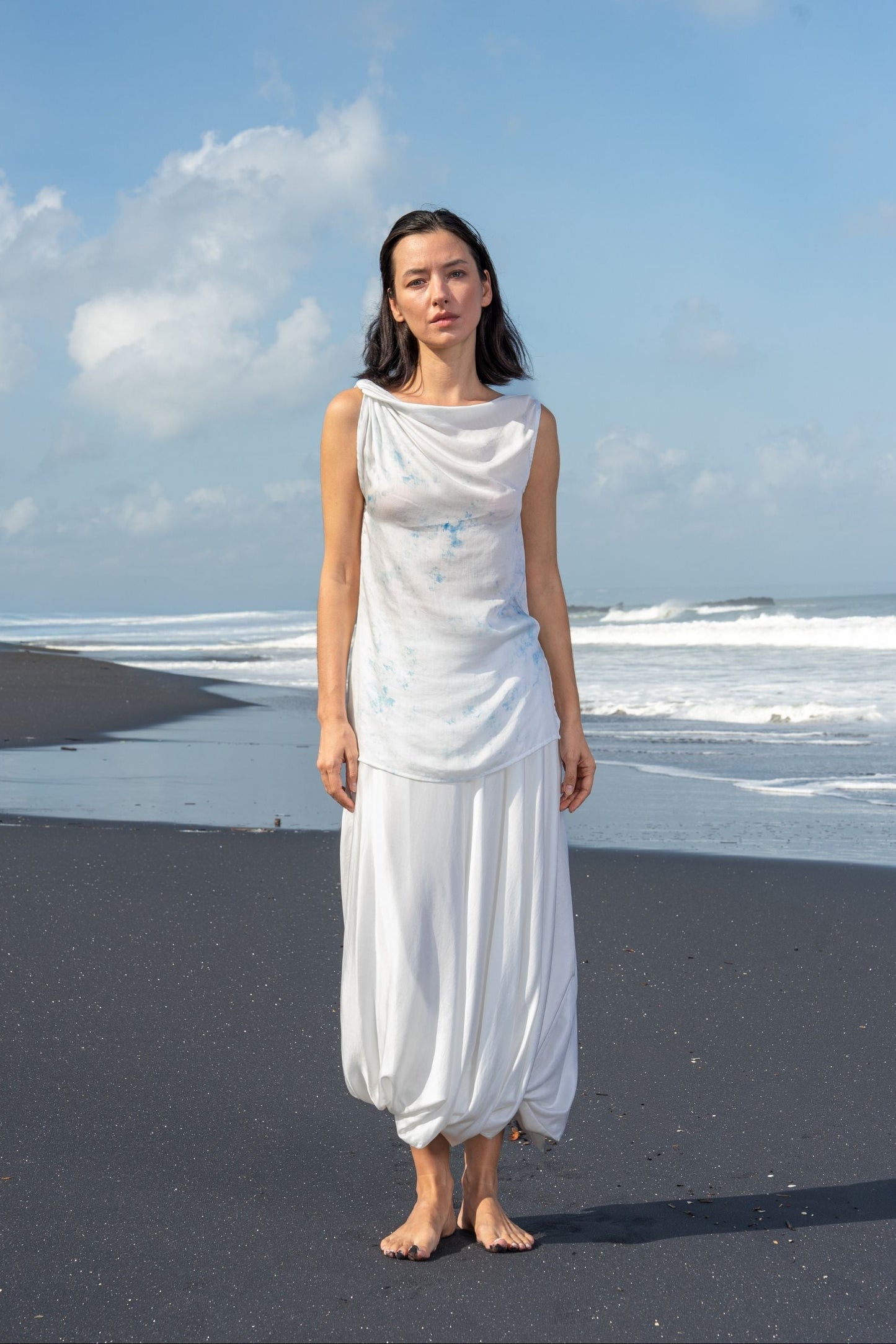 THELMA Top - Sky Blue Smoke (plant-dyed)