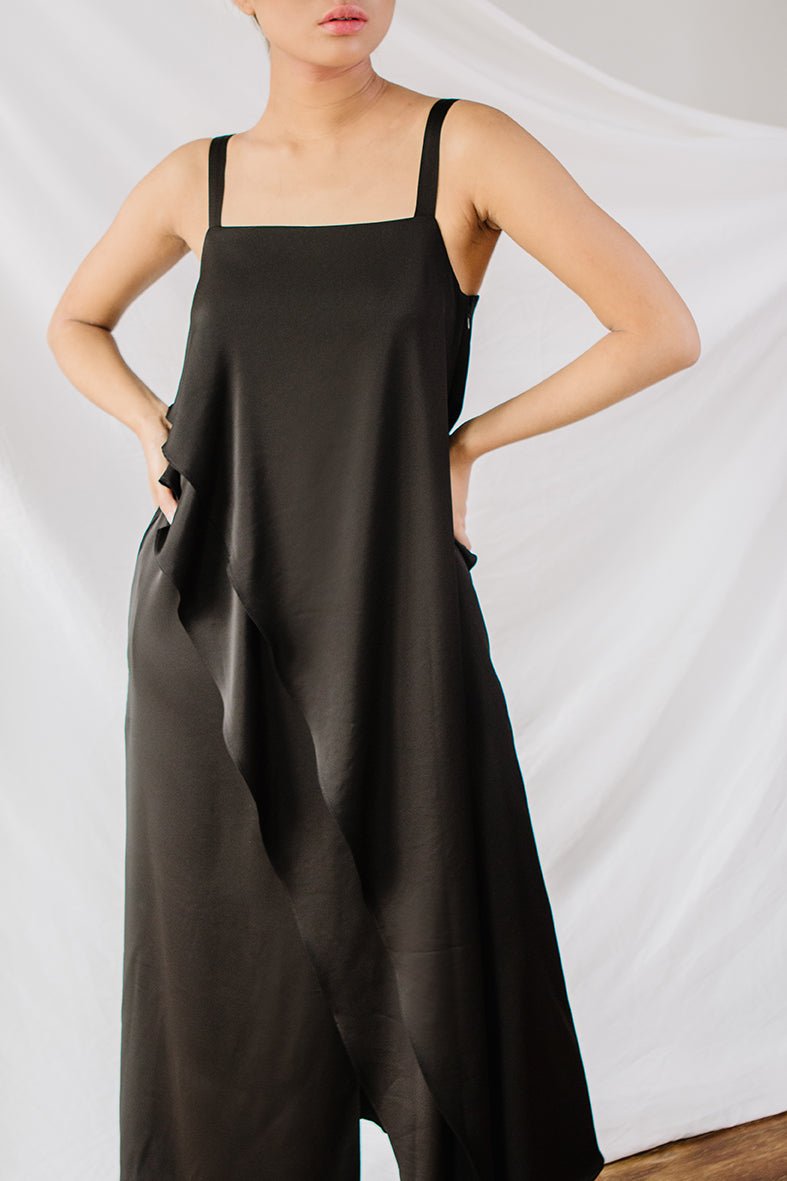 Eco-friendly assymetric layered triacetate dress by Su By Hand