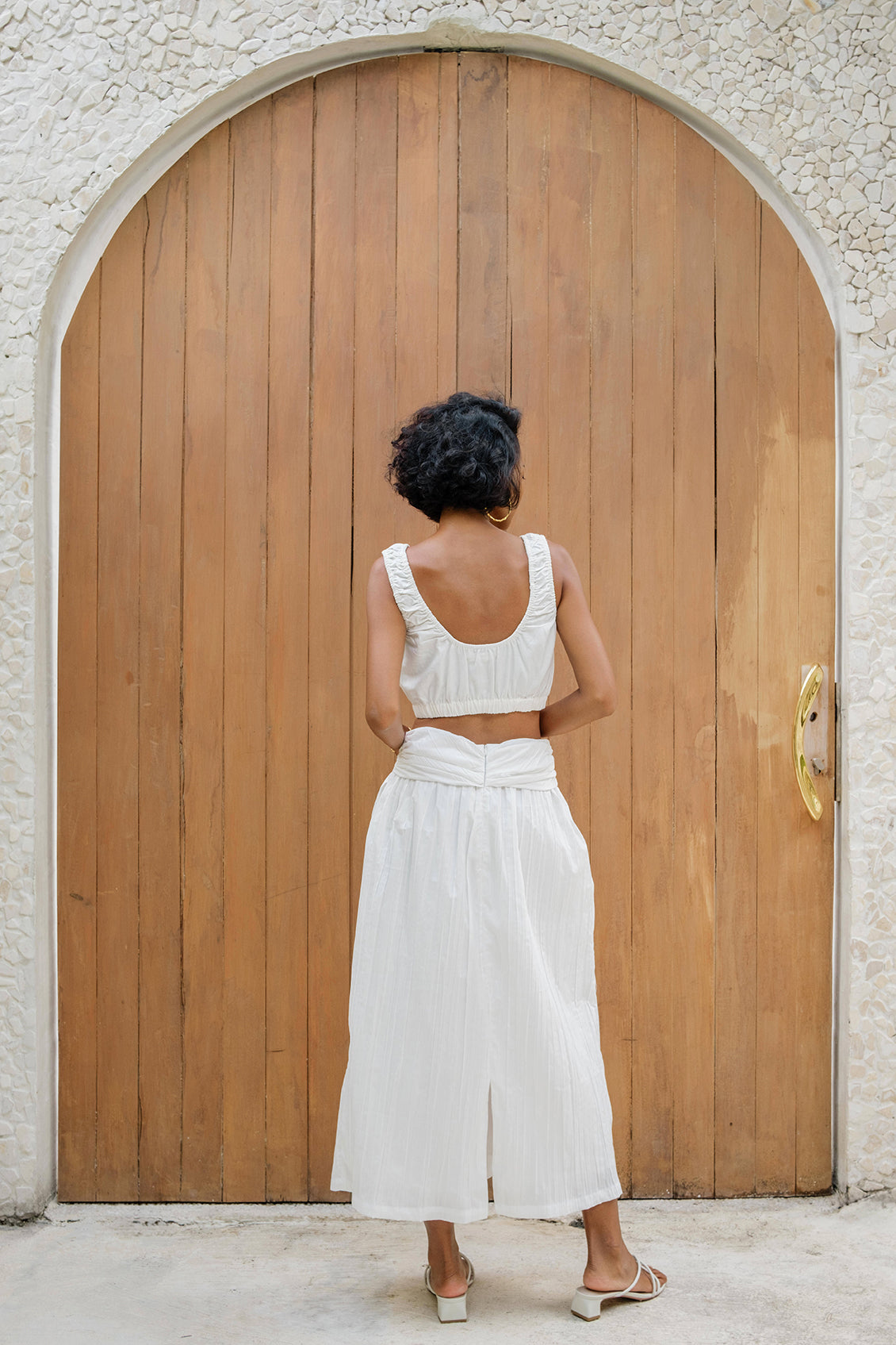 スカート 19th Hand Quilted White Cotton Skirt 19th Hand Quilted White Cotton Skirt レディース