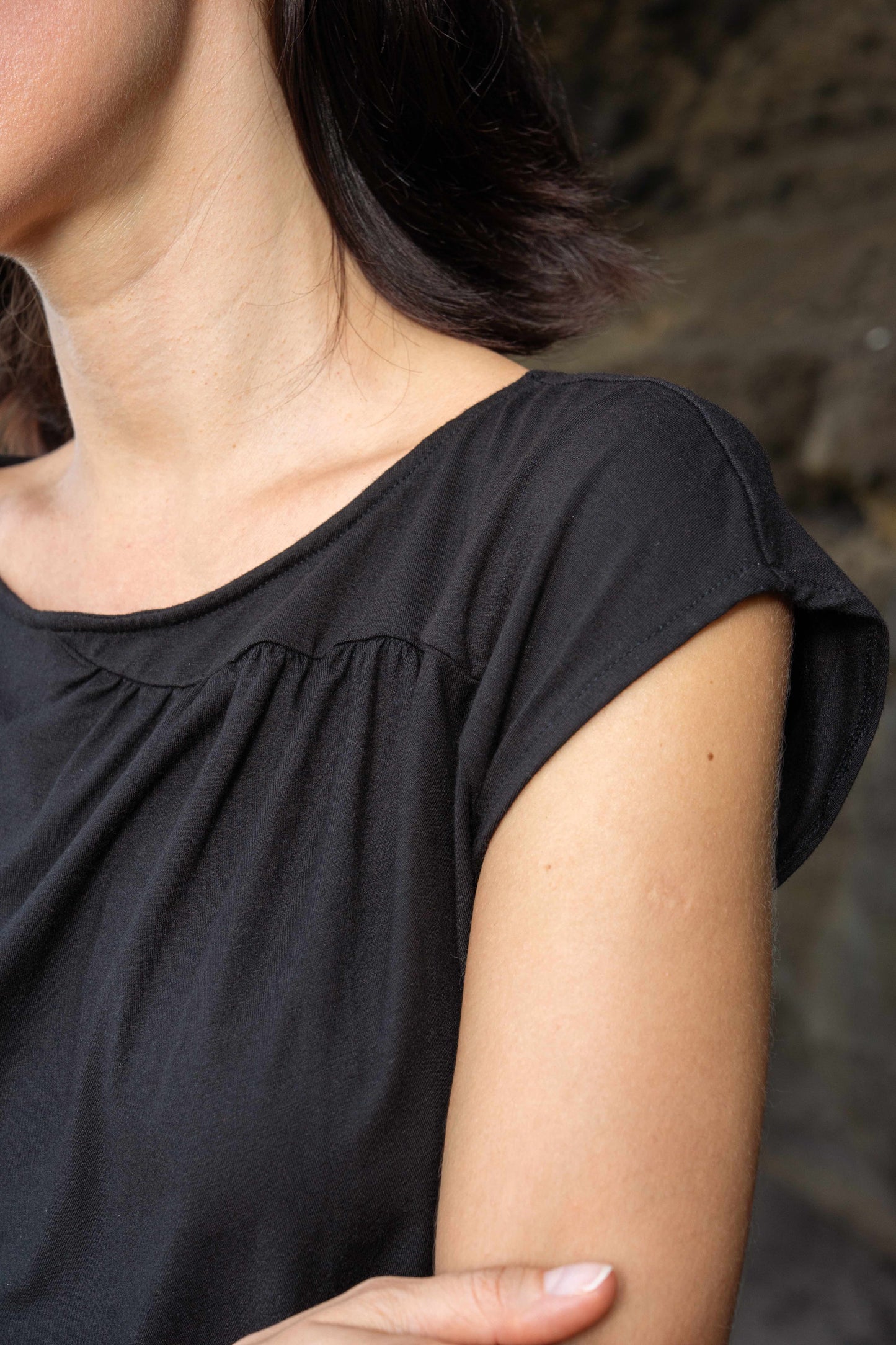 SARAH Jersey Top - Black
