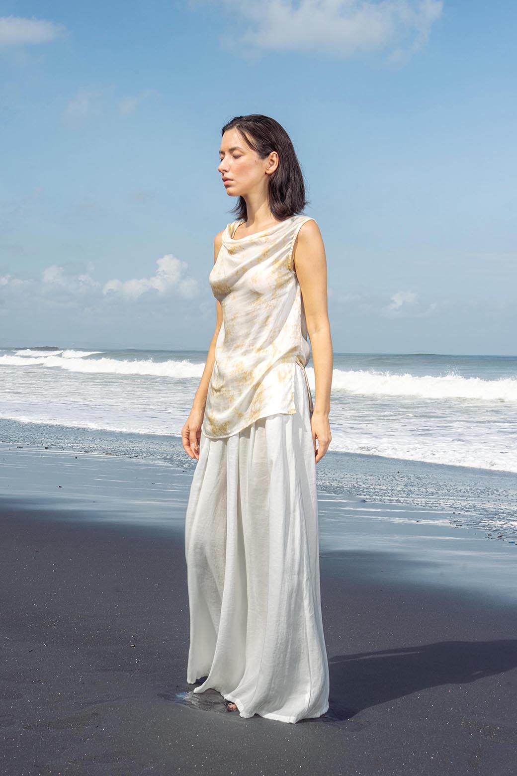 THELMA Top - Daffodil Smoke (plant-dyed)