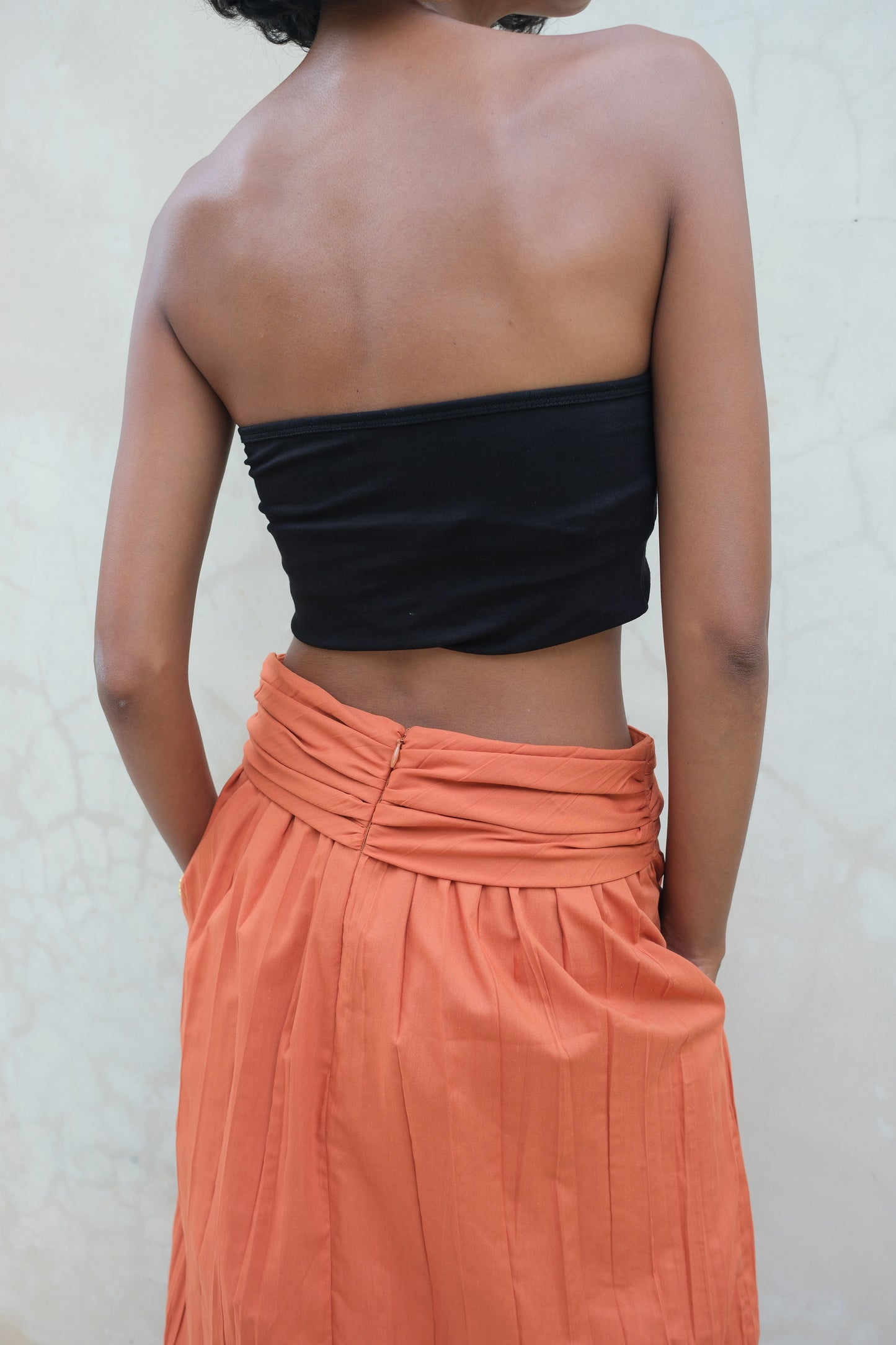 MAI Crinkle Cotton Skirt - Burnt Orange