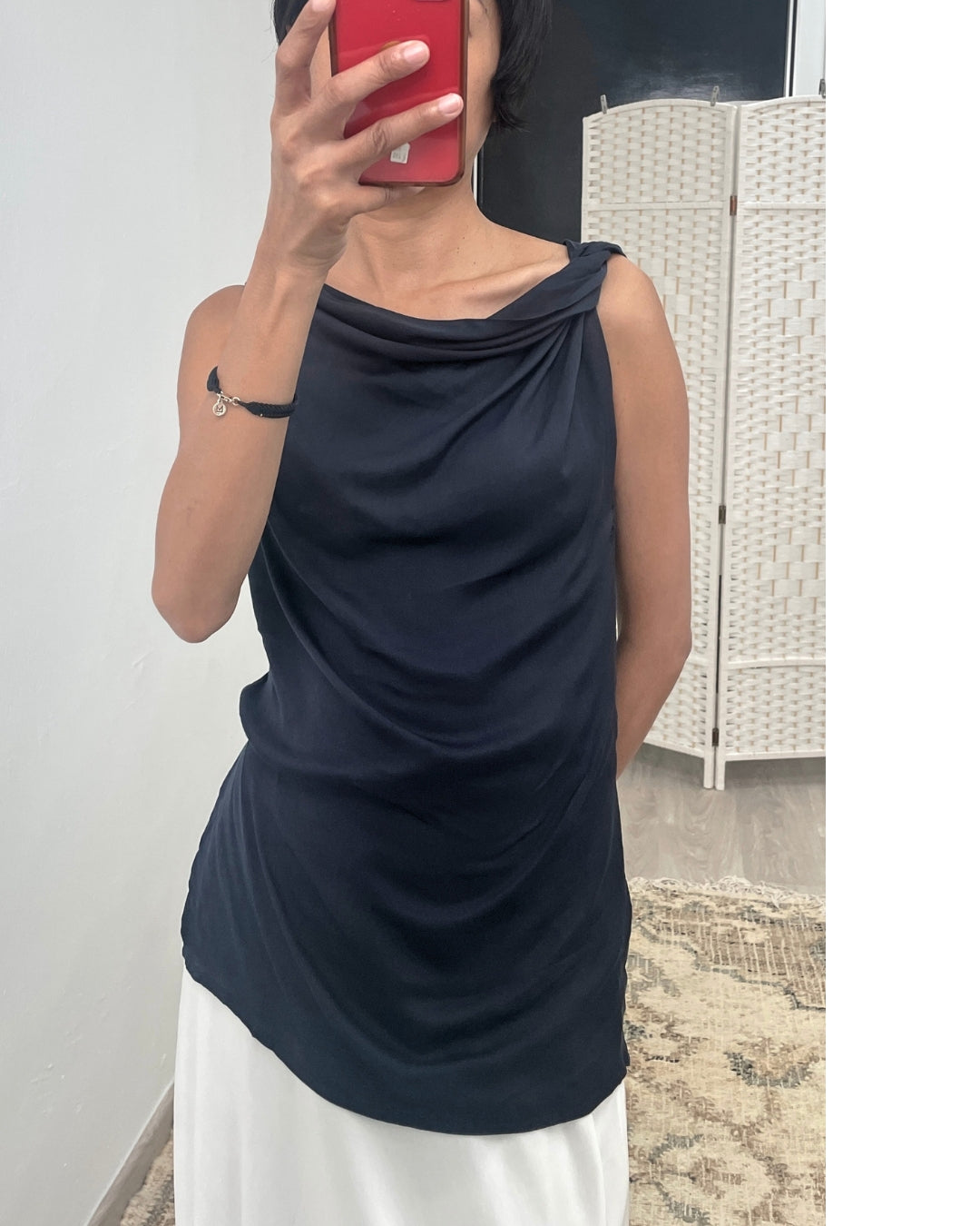 THELMA Draped Top - Midnight