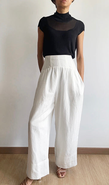 GEORGIA Corseted Maxi Pants - Off-White (Online Price)