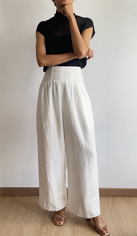 GEORGIA Corseted Maxi Pants - Off-White (Online Price)