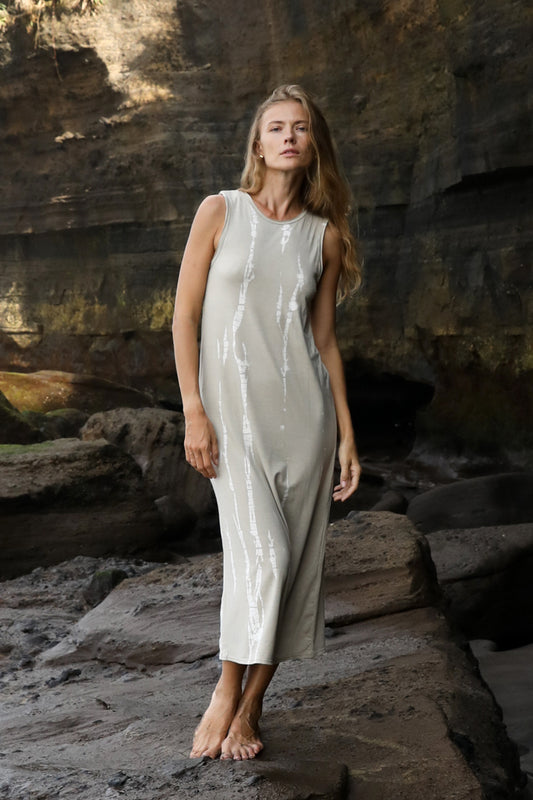 TARA Crew Neck Dress - Tie-dye (Plant-dyed)